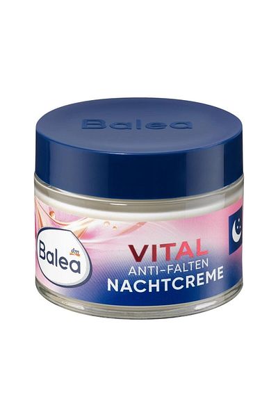 BALEA Vital Anti Falten Nachtcreme - 50 ml Anti-Wrinkle Night Cream with Vita-Elastin and Argan Oil