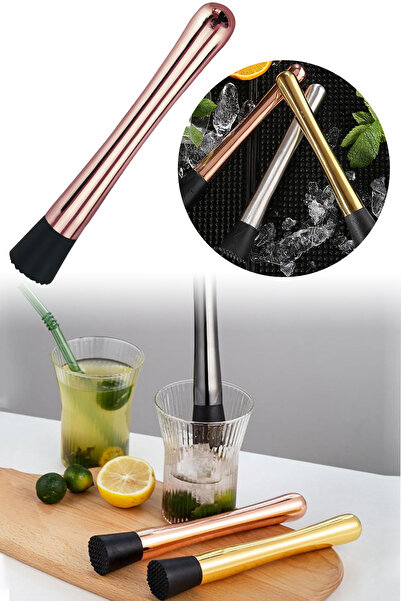 Binbirreyon Çelik Kokteyl Tokmak Mojito Tokmağı 21cm Kokteyl Tokmak Ezici Rose RA997