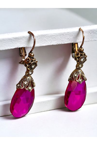 FAYRA ACCESSORIES Big Cat's Eye - Crystal Jewelled Earrings