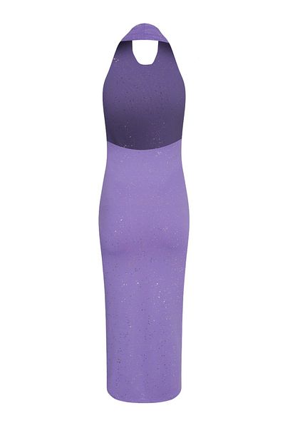 La Sarta SPLENDITO Liliac - Rochie de bază cu sclipici din folie
