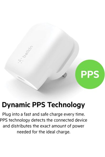 Belkin 30W USB-C Wall Charger with USB C to Lightning Cable, PPS, PD 3.0 Fast Charging for iPhone14/pro/max