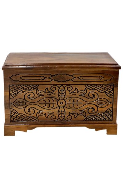 İNAĞGİYİM PAPATYA DESENLİ CEVİZ SANDIK