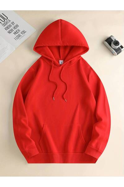 NoVibe Χειμερινό φούτερ Unisex Oversize - 3 κλωστές, 100% βαμβάκι, κουκούλα, στάμπα 'Sorry I Am Already'