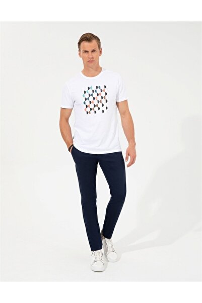 Pierre Cardin Navy Blue Slim Fit Canvas Trousers