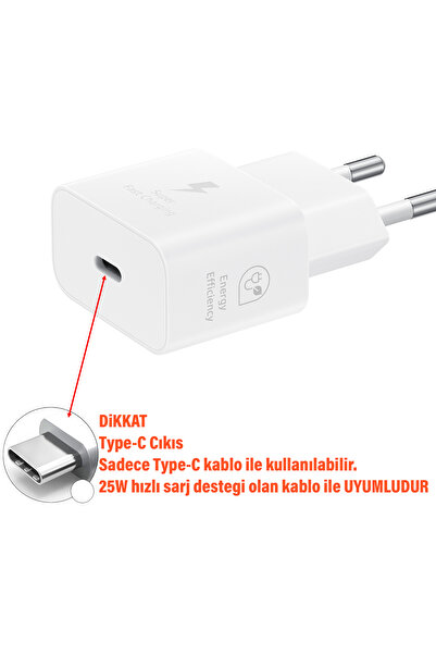 Samsung 25W Süper Hızlı Type-C Şarj Aleti  Samsung EP-T2510N (Samsung Türkiye Garantili)