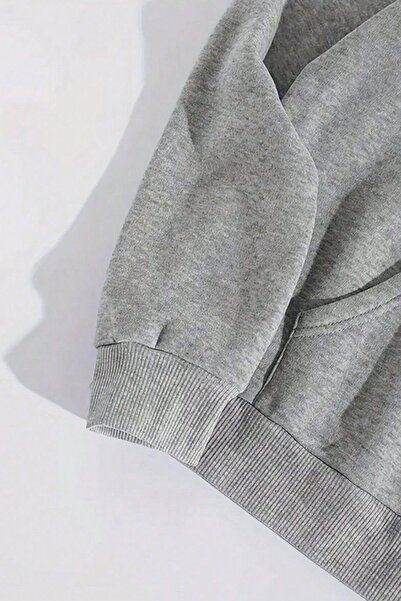 MODAGEN Unisex šedá oversize mikina s kapucí