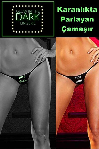 Secret Passion Lingerie Glow Pigmented Glow in the Dark Hot Girl Printed Black Fancy String 7519