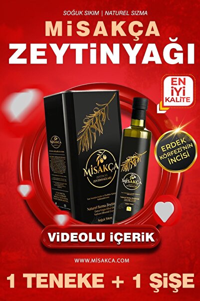 Misakça Zeytin ve Zeytinyağları Natürel Sızma Soğuk Sıkım Zeytinyağı 1 Adet 5...