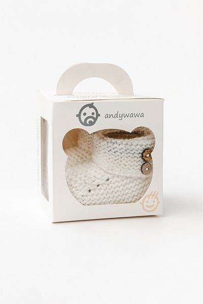 andywawa Ecru Baby Knitwear Booties Knit Boots