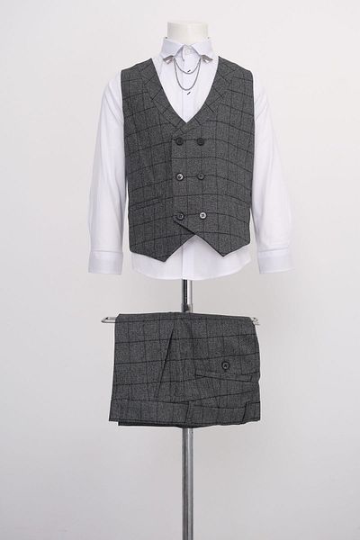 Micio Boy's Smoked Vest and Trousers Set