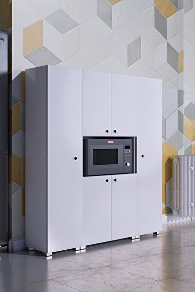 rafineritasarım Rafineri Azura Çok Amaçlı Dolap Büyük Kapaklı Bölmeli Erzak Dolabı