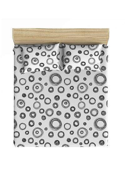 Maki تيكس 100% قطن إليبسو 160x200 + 2*(50x70) ملاءة مطاطية مزدوجة وغطاء وسادة