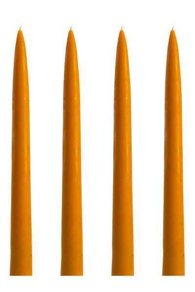 Petekoğlu Balmumu Mum 4 Adet Standart Şamdan Mumu 25Cm Boy 2Cm Kalınlık Doğal Sarı Dekoratif Mum