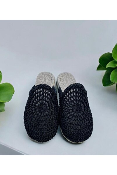 MODA SENİ Black Lace Model Women's Slippers - For Daily and Holiday, Sea and Bundle Guests