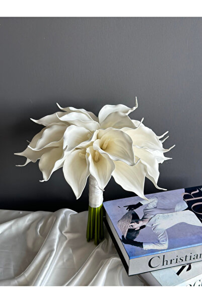 Luvienn PREMIUM KIRIK BEYAZ DEV GALA GELİN BUKETİ-GALA GELİN ÇİÇEĞİ