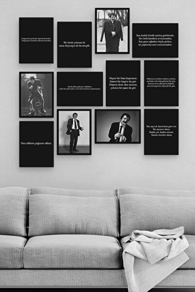 herotasarım Müslüm Gürses 12 Parça Ahşap Mdf Tablo Tgtb1282