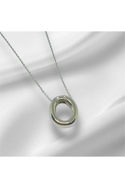 HerşeyVarBurda 3D Letter Balloon Necklace - Silver Color