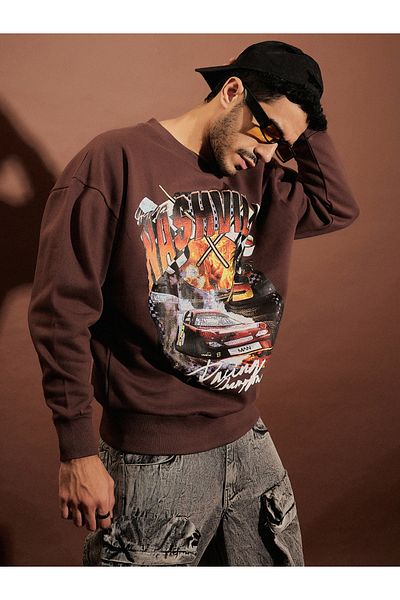 Mascln Sassafras By Styli Nashville Graphic Print Oversized Sweatshirt