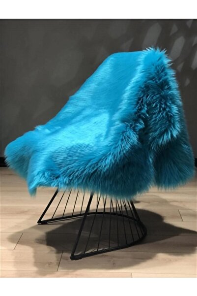 Homeax Kuzu Post Turkuaz Üst Kalite Tüy Dökmez Yıkanabilir Yumuşak Dokulu Pel...