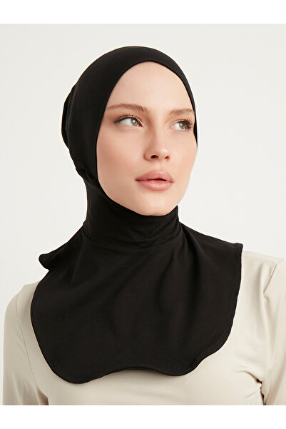 Schaless Büzgülü Boyunluklu Pamuk  Penye Bone - Siyah