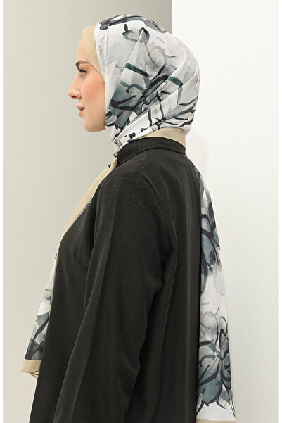 sefamerve Minelli Crepe Shawl 1435-08 - Smoke Light Mustard