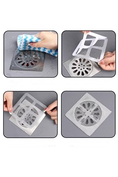 gaman 3 ADET 10x10Cm Yapışkanlı Lavabo Süzgeci - Evye Süzgeci Duş - Banyo Gid...