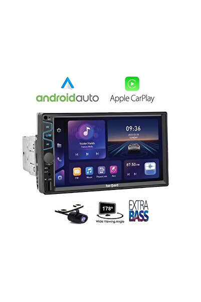 harward Tüm Araçlarla Uyumlu İnce Kasa Carplayli BT FM Geri Görüş Usb Aux Multimedya HR752 2 yıl garantili