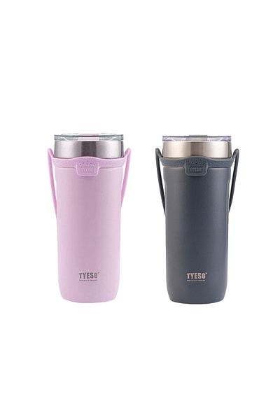 Tyeso SoulMate 710 ML Vacuum Stainless Steel Silicone Tumbler Set of 2