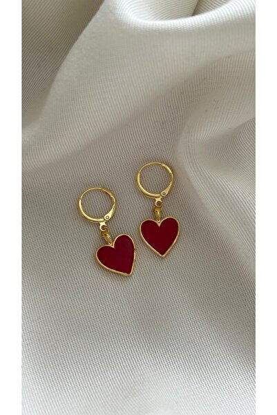 Vi store Kırmızı Kalp Küpe