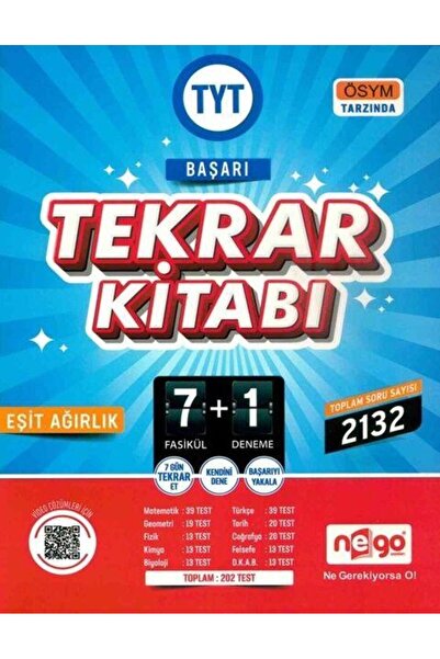 İndeks Akademi Yayıncılık TYT Eşit Ağırlık Başarı Tekrar Kitabı 7 Fasikül 1 D...