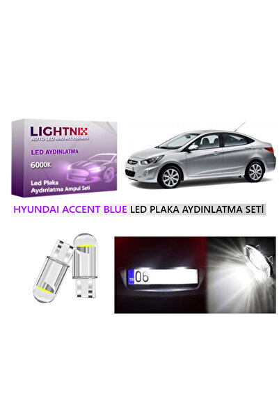 LIGHTNIX Accent Blue T10 W5W LED Plaka Lambası Ampulü - Yüksek Parlaklık ve D...