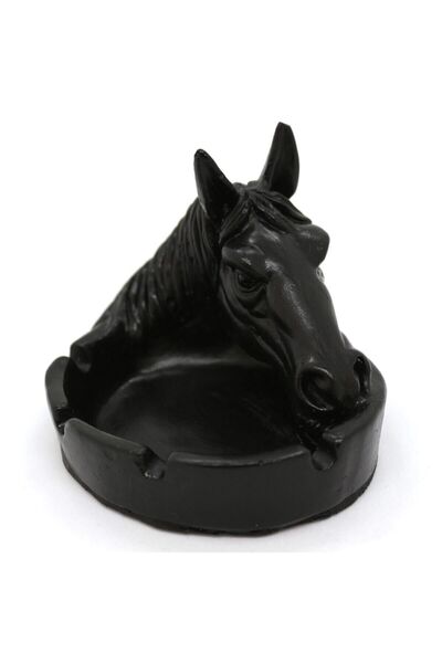 Hediye Bankası Χειροποίητο Τασάκι Αλόγου Κεφαλής Αναμνηστικό Τασάκι Αλόγου Μαύρο Τασάκι