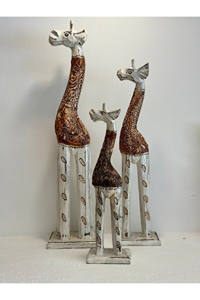 Sooboho&Soomood Sooboho 3'lü Ahşap Zürafa Biblo