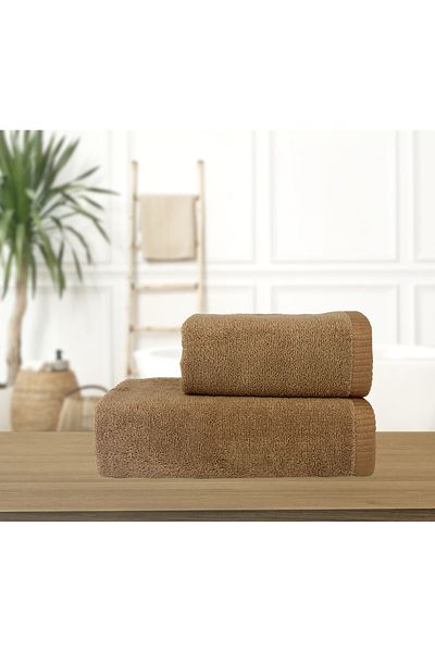 Lucy and Home Σετ 2 Πετσέτες Καφέ - 50x70 cm και 30x50 cm