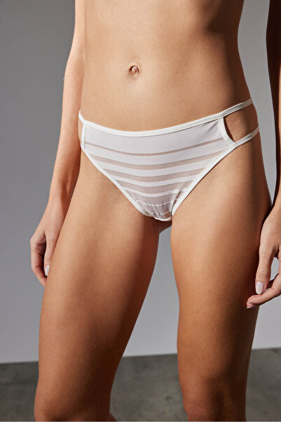 Hays Kadın Çizgili Tül Slip Külot