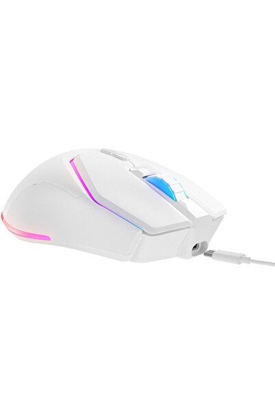 Rampage Vortex M1 Beyaz RGB Ledli Makrolu Mouse Usb Wireless Şarjlı Kablosuz Gaming Oyuncu Mouse