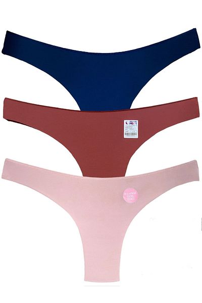 Miss Blue Moon Laser Cut Seamless Brazilian 3-Pece No Trace Set - 2350