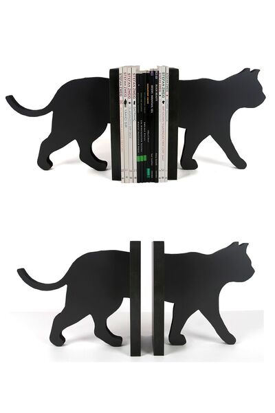 MH MiniHediye Suport de cărți decorativ din lemn cu pisică 20 cm