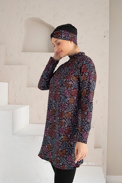 DONEX 1212 Πλήρως καλυμμένο μαγιό Lycra Hijab με επένδυση