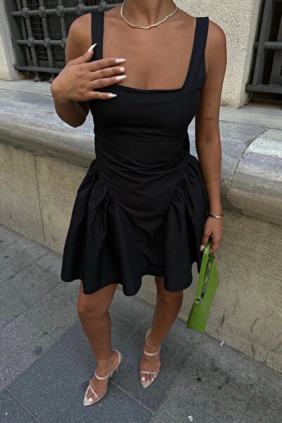 Eka Rochie de damă cu fermoar cu fundă neagră - 1026-0004