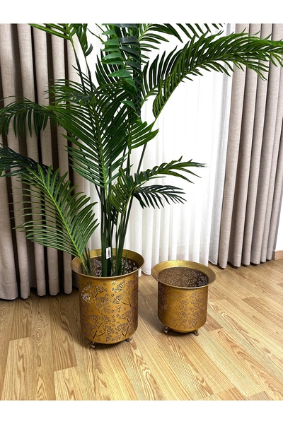 THE LİNSE Metal Dekoratif Saksı Takımı