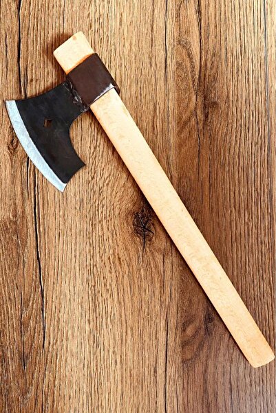 Tiesa Home 45 CM Ahşap Kayın Saplı Metal Nacak Odun Kemik Kesme Kırma Kamp Baltası