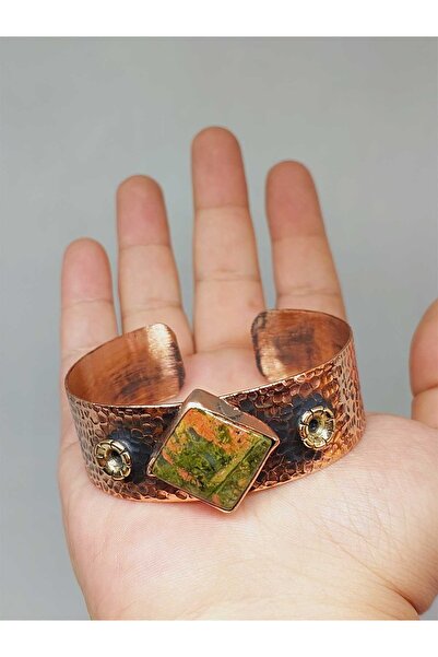 Yasamtohumu Debela bakrena narukvica - sa motivom unakit kamena (52520)