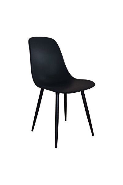 Estelia Netaks Abant Sandalye Siyah Metal Ayaklı 2'li Takım