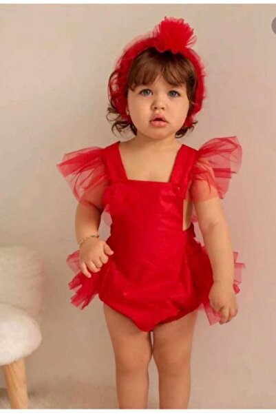 Kokosh kidss Girl's Tulle Romper and Bandana Set