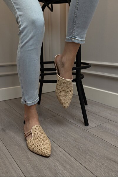 sorella Γυναικείες άνετες κομψές παντόφλες με ψάθινη πέτρα - Lily