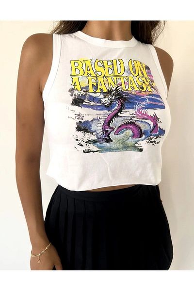 Jose Clothing Μπλούζα Halter Neck Crop - Γυναικεία, εμπριμέ, μηδενικό μανίκι