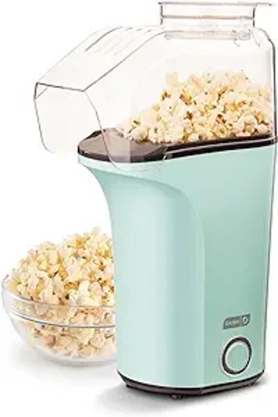 Dash Hot Air Popcorn Popper Maker with Measuring Cup, 16 cups, Aqua