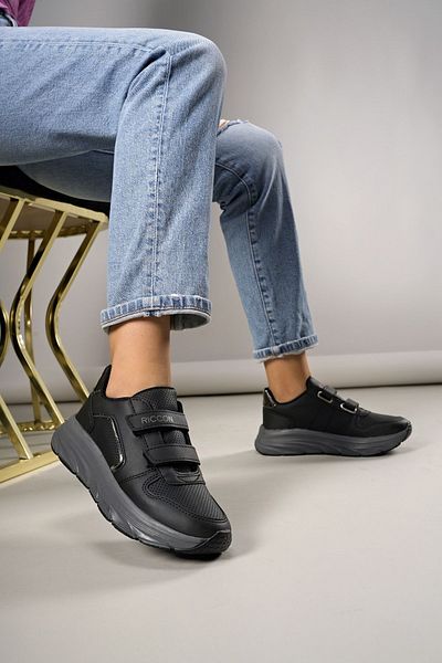 Riccon Damen Sneakers0012133 Schwarz Platin
