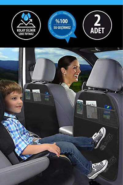 GM-DESIGN Car Seat Back Protector 2 Pack Organizer - Waterproof Car Seat Protector
